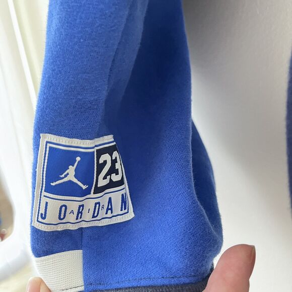 Nike Air Jordan Blue Hoodie Jacket Boys Full Front Zip Long Sleeve - 6/7 Years - Picture 3 of 8